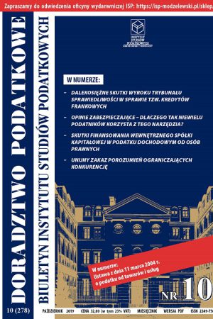 Wersja PDF BISP Doradztwo Podatkowe nr 10/2019