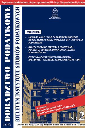 Wersja drukowana Biuletyn ISP Doradztwo Podatkowe 02/2020