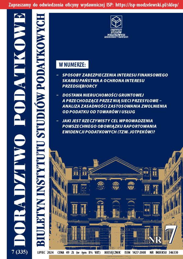 Wersja drukowana Biuletyn ISP Doradztwo Podatkowe 7/2024