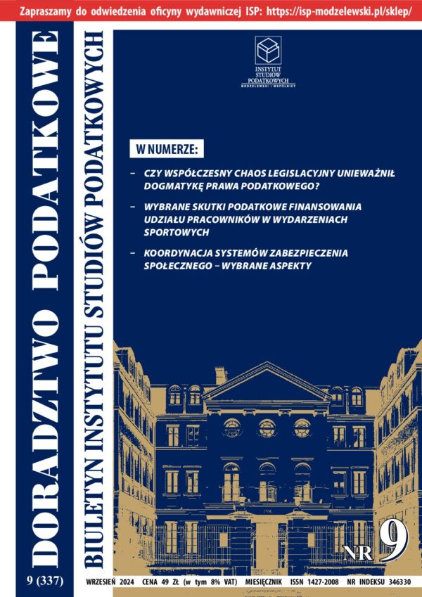 Wersja drukowana Biuletyn ISP Doradztwo Podatkowe 9/2024