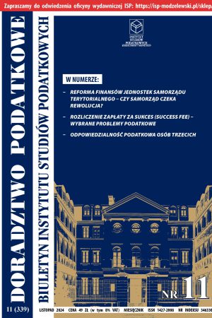 Wersja drukowana Biuletyn ISP Doradztwo Podatkowe 11/2024