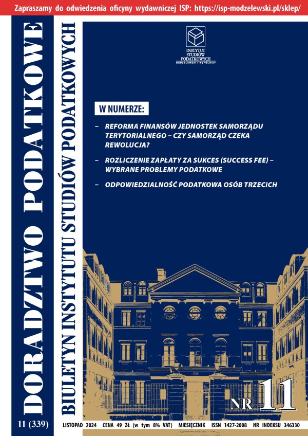 Wersja drukowana Biuletyn ISP Doradztwo Podatkowe 11/2024