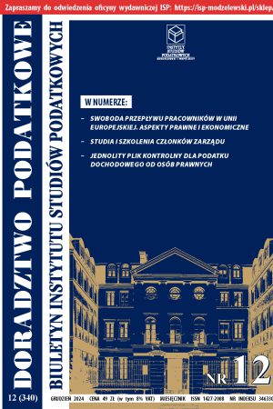 Wersja drukowana Biuletyn ISP Doradztwo Podatkowe 12/2024