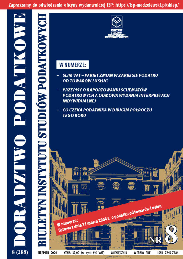 Wersja PDF BISP Doradztwo Podatkowe nr 08/2020