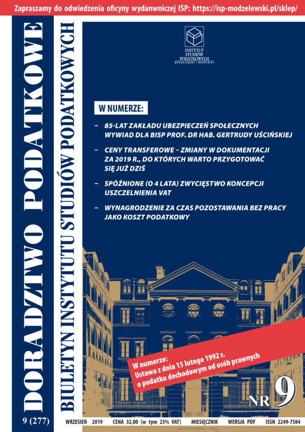 Wersja PDF BISP Doradztwo Podatkowe nr 09/2019