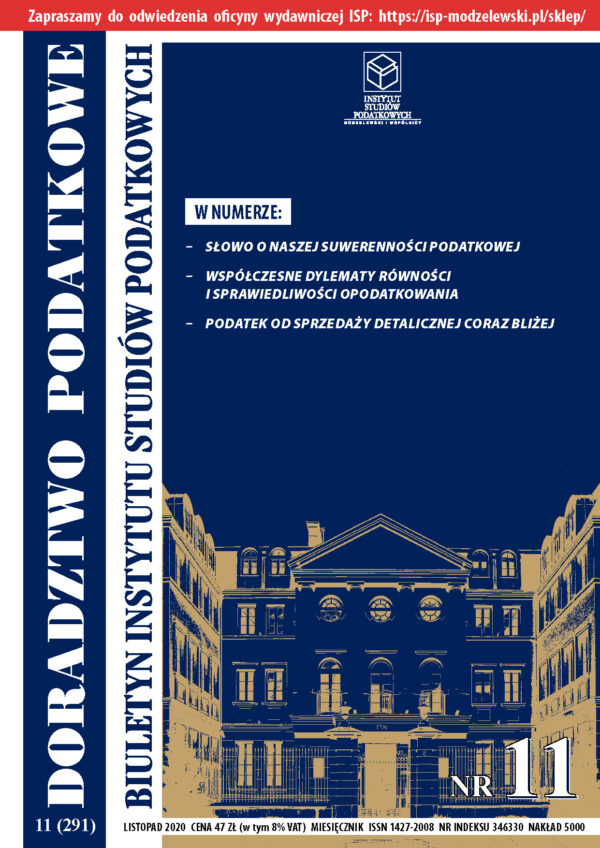 Wersja drukowana Biuletyn ISP Doradztwo Podatkowe 11/2020