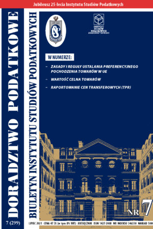Wersja drukowana Biuletyn ISP Doradztwo Podatkowe 07/2021