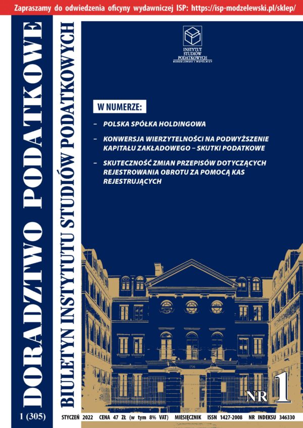 Wersja drukowana Biuletyn ISP Doradztwo Podatkowe 01/2022