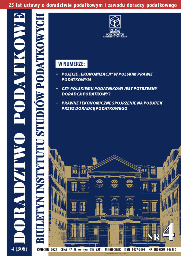 Wersja drukowana Biuletyn ISP Doradztwo Podatkowe 04/2022