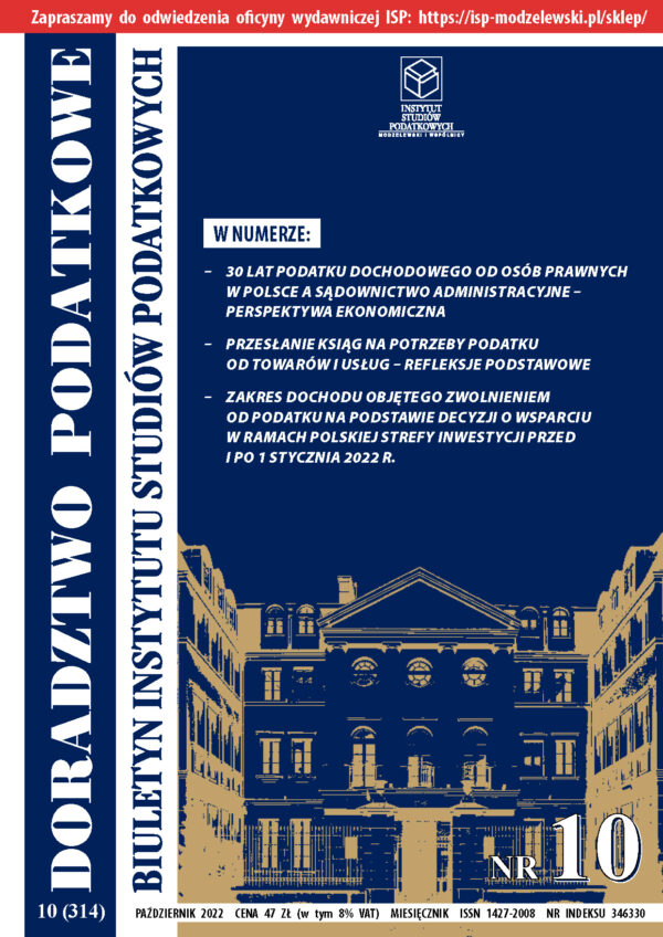 Wersja drukowana Biuletyn ISP Doradztwo Podatkowe 10/2022