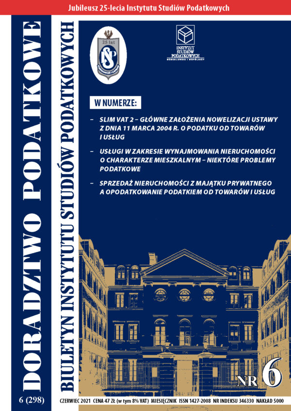 Wersja drukowana Biuletyn ISP Doradztwo Podatkowe 06/2021