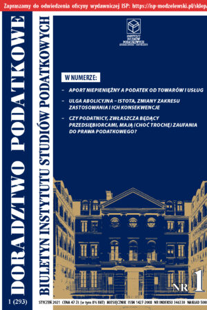 Wersja drukowana Biuletyn ISP Doradztwo Podatkowe 01/2021
