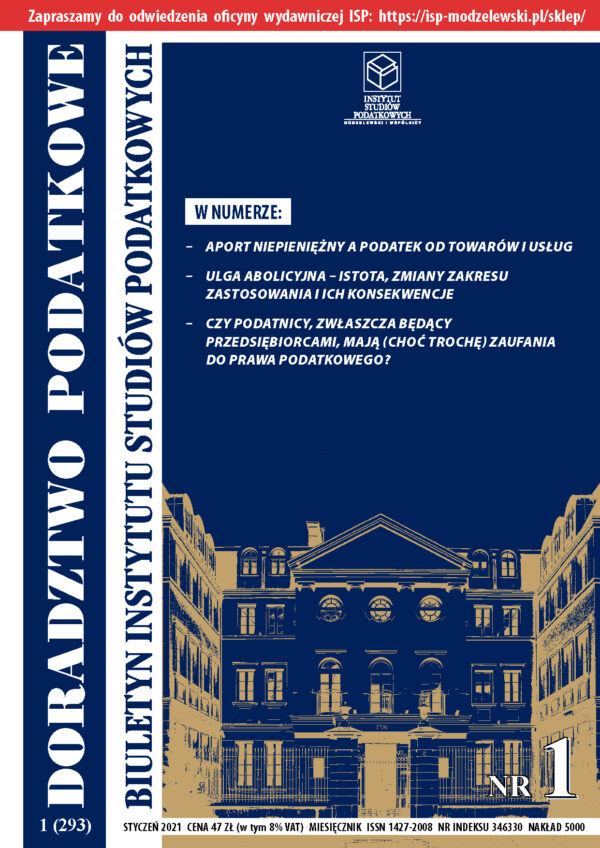 Wersja drukowana Biuletyn ISP Doradztwo Podatkowe 01/2021
