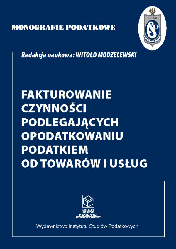 Wersja PDF "Fakturowanie czynności podlegających opodatkowaniu podatkiem od towarów i usług"