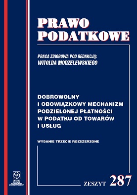 Wersja PDF "Z nr 287- Dobrowolny i obowiązkowy mechanizm podzielonej płatności w podatku od towarów i usług wyd. III, rozszerzone; rok 2019"