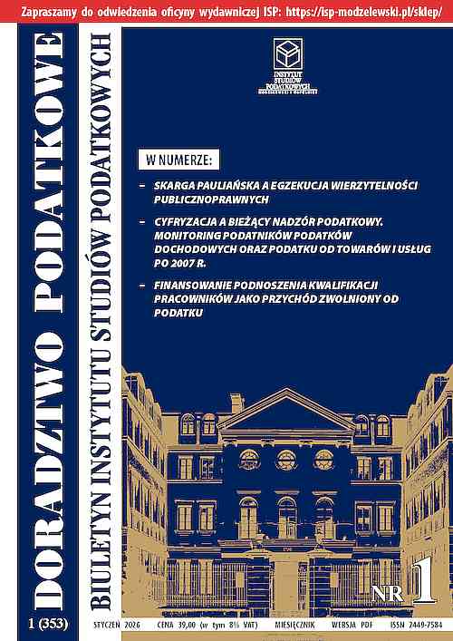 Biuletyn Instytutu Studiów Podatkowych nr 1/2026