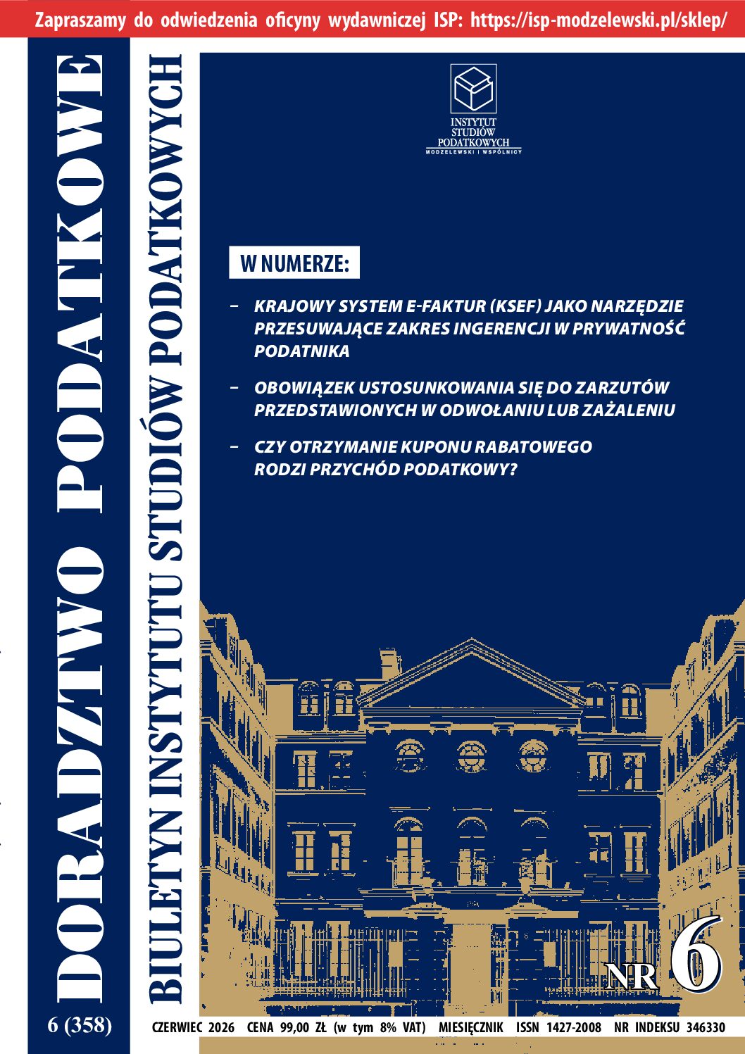 Wersja drukowana Biuletyn ISP Doradztwo Podatkowe 06/2026